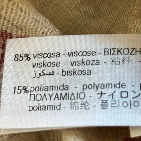 Zara Floral Tie Front Mock Neck Blouse Size M Ecru/Pink Long Sleeve Casual - Picture 6 of 13